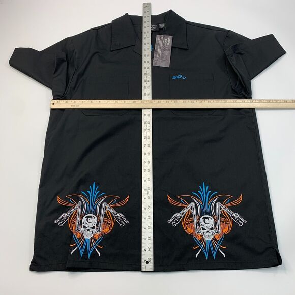 Iron Horse Shirt Mens XL Extra Large Tribal Biker Motorcycle Skull Snap Buttons - Picture 7 of 11